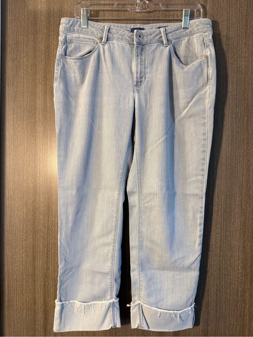 J. Jill Light Blue Cropped Frayed-Hem Jeans